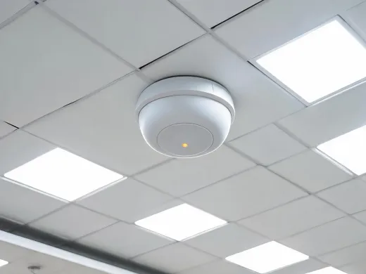 Ceiling occupancy sensor in a commercial corridor