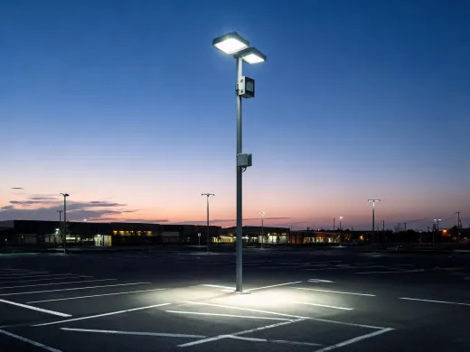 Outdoor area luminaire with control node