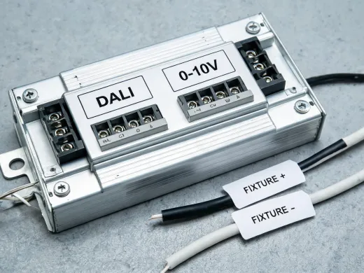 Programmable LED driver on a wiring bench