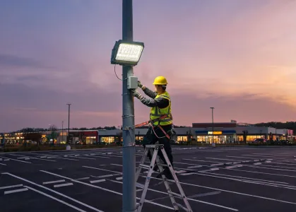 Outdoor site lighting control node installation